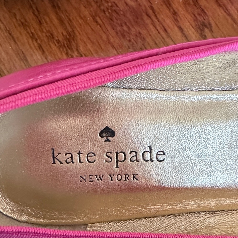 Kate Spade Pink Flats with Gold Accents - Picture 4 of 6